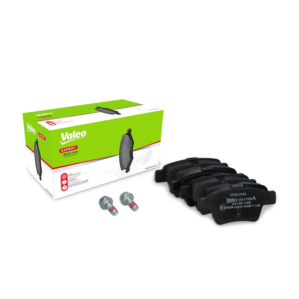 Jeu de 4 plaquettes de frein VALEO ref. 301702A